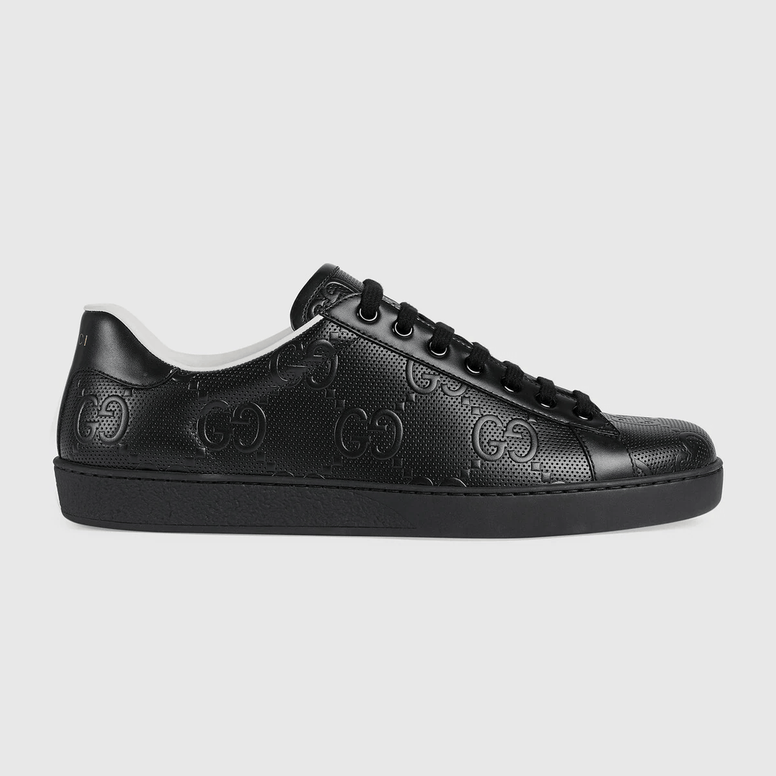 Gucci Ace GG Black Leather - VIARESELL
