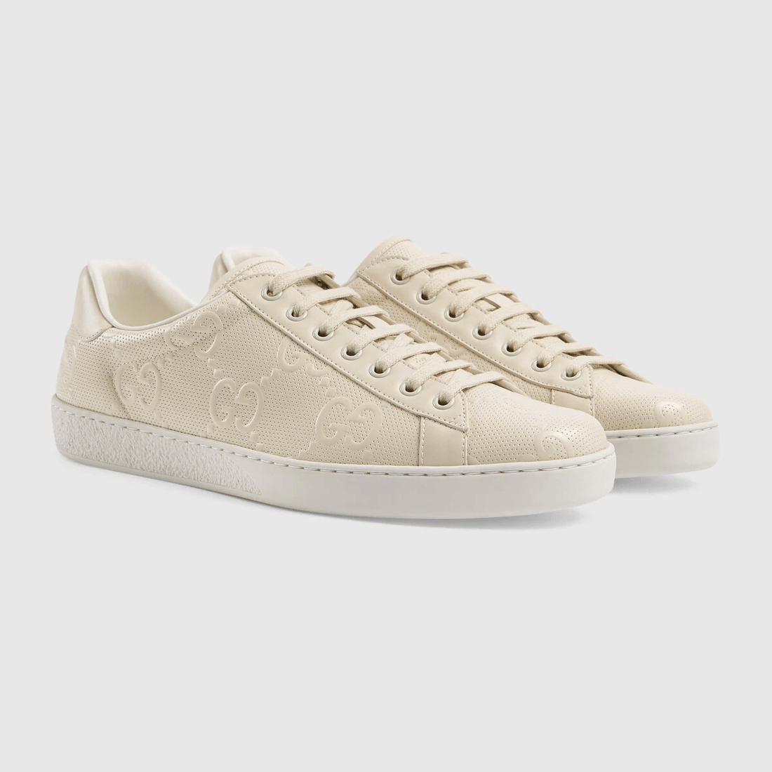 Gucci Ace GG White Leather - VIARESELL