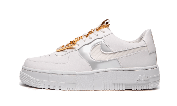 Nike Air Force 1 Low Pixel Grey Gold Chain - VIARESELL